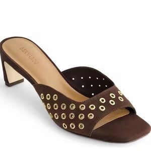 Bernardo Suede Grommet Slide Mule Sandals